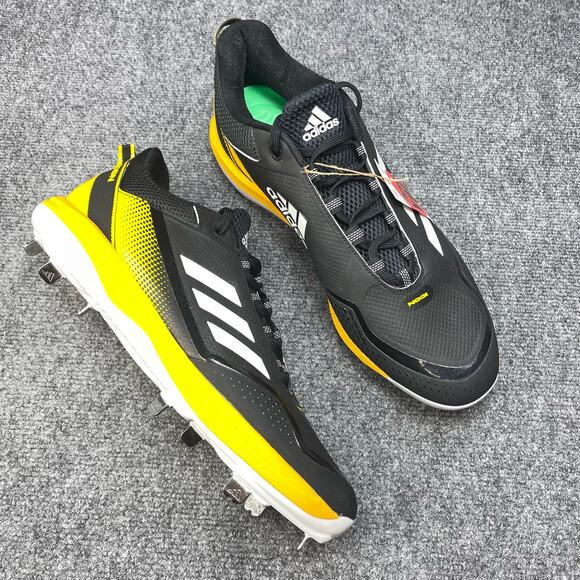 Adidas Icon 7 Metal Baseball Cleats Shoes S23856 Black Yellow Mens USA 14 main image 8